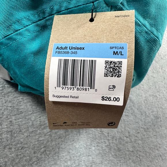 Nike Club Unstructured Futura Hat Aqua M/L NWT - Picture 8 of 9